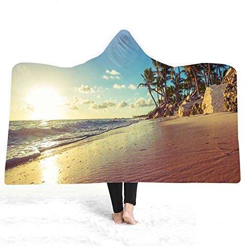 Cozy Printed Blanket Hooded Hood Thickened Double-Layer Plush Blanket Warm ( Color : 23 , Size : 150200cm ) 1