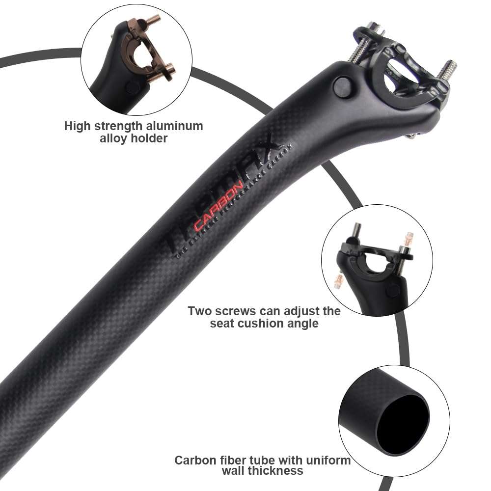 Alfa Pasca Carbon Bike Seatpost 30.8 Bicycle Seat Post Bike Seat Tube for Mountain Road Bikes MTB BMX 6