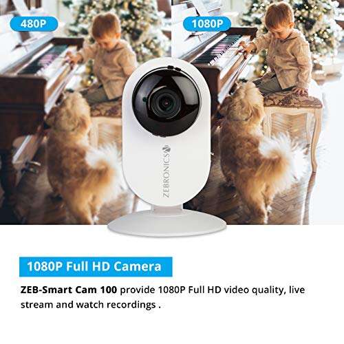 Zebronics Zeb Smart Cam 100 Smart Home Automation WiFi Camera with Remote Monitoring, Advanced Motion Detection, Day/Night Mode, Live Streaming, Micro SD Card Slot, 2 Way Audio, works with Android and iOS Smartphones 3
