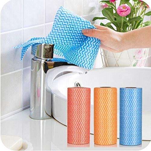 Morjhap Disposable Cleaning Towel Paper Towels Multipurpose Fabric Non-Woven Kitchen Disposable Cleaning Nonstick Wiping Rag House Cleaning Cloth Washcloth Towel (100) 1