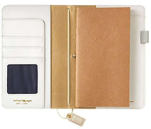 PU Leather Traveler's Journal, Refillable Traveler Journal by Webster's Pages, Small Notebook Cover with Notebook Inserts, for Women, Artists, Writing - Champagne, 5.5" X 1" X 8.75" 2