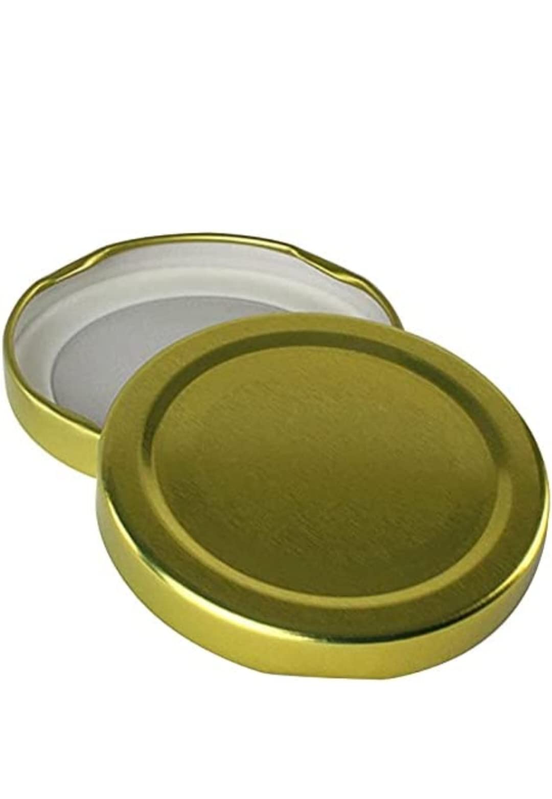 Pure Lids India Glass Jar Lids Only 63 mm For 63 mm Mouth Jars, Rust-proof, Leak Proof Airtight Metal Cap (Gold) (Set of 48) 4