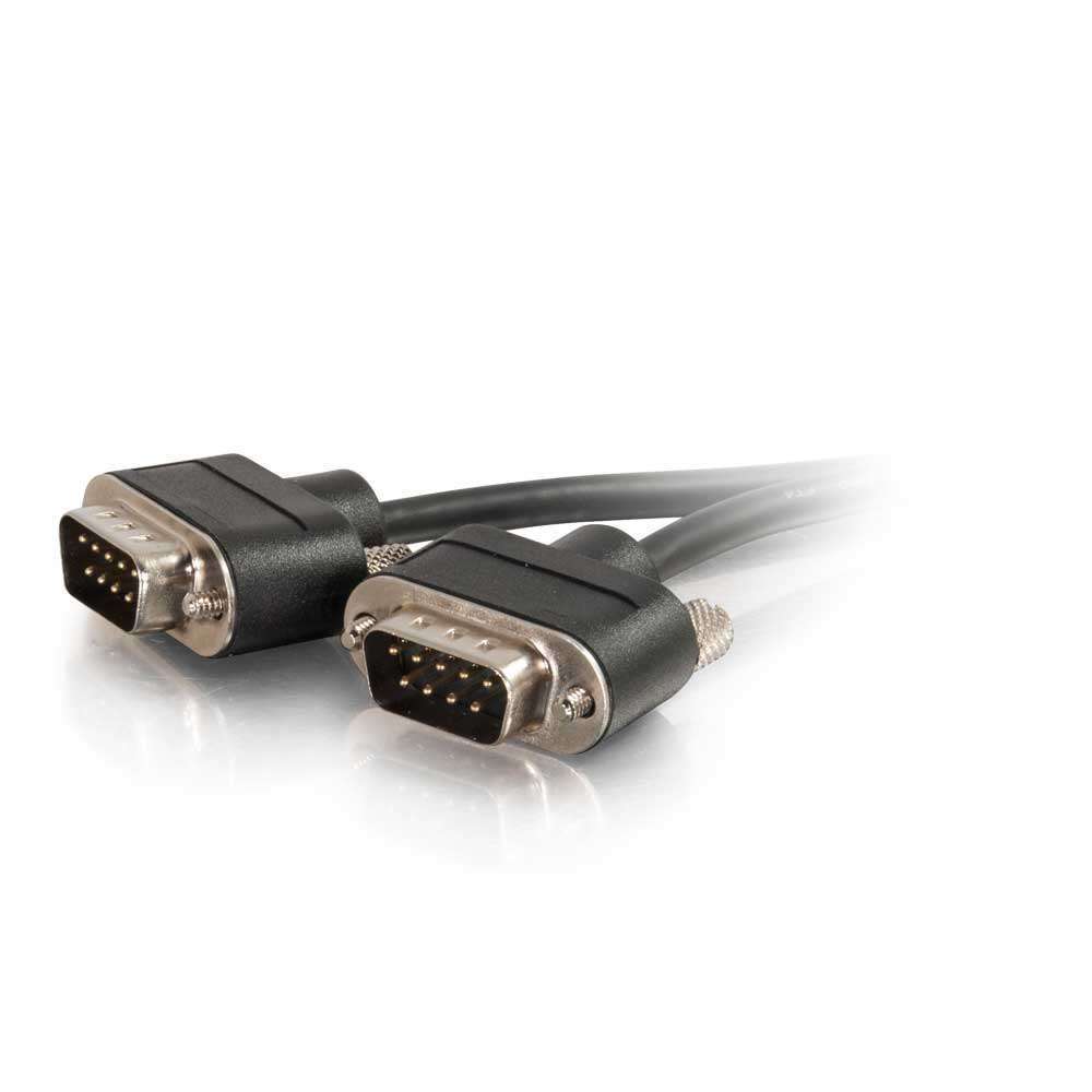 C2G 52165 Serial RS232 DB9 Null Modem Cable with Low Profile Connectors M/M, in-Wall CMG-Rated, Black (3 Feet, 0.91 Meters) 1