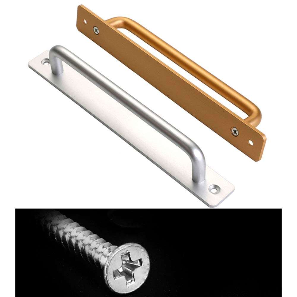 Door Handle Aluminum Alloy Drawer Handle Shop Window Wooden Door Handle Perforated Installation Push-pull Handle (Color : Matt black, Size : 15cm) 6