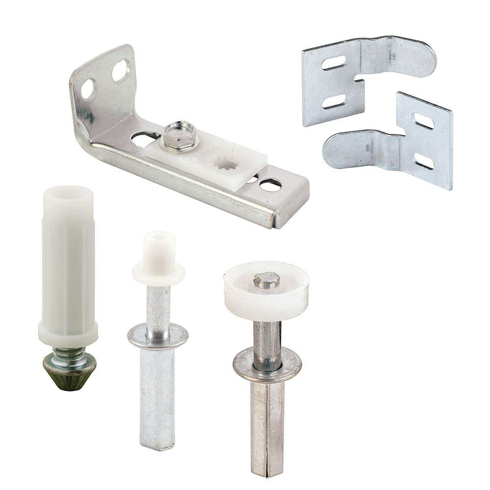 Prime-Line N 7530 Bi-Fold Door Hardware Repair Kit, Includes a Bottom Bracket, Top and Bottom Pivots, a Guide Wheel and a pair of Door Surface Aligners, 6 Components (1 Kit) 1