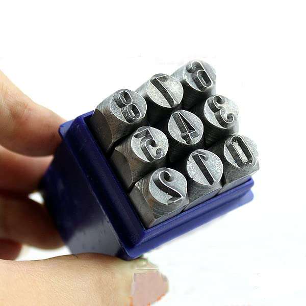 Number Punch Set 9pcs 3/8'' INCH (10mm) | 9 Numbers (0 to 9) | Shiny Black Oxidised finish | Carbon Steel Construction | Hardened to give a Solid Impression 1