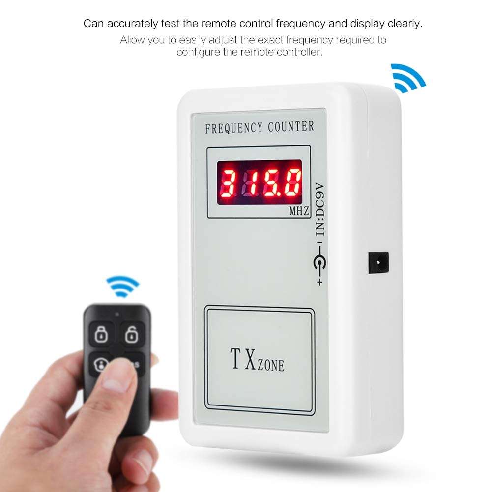 Remote Control Frequency Tester, Handheld Digital Frequency Meter Counter Remote Control Tester Tools Remote Frequency Tester for Electric Lock Garage Door Access Control 4