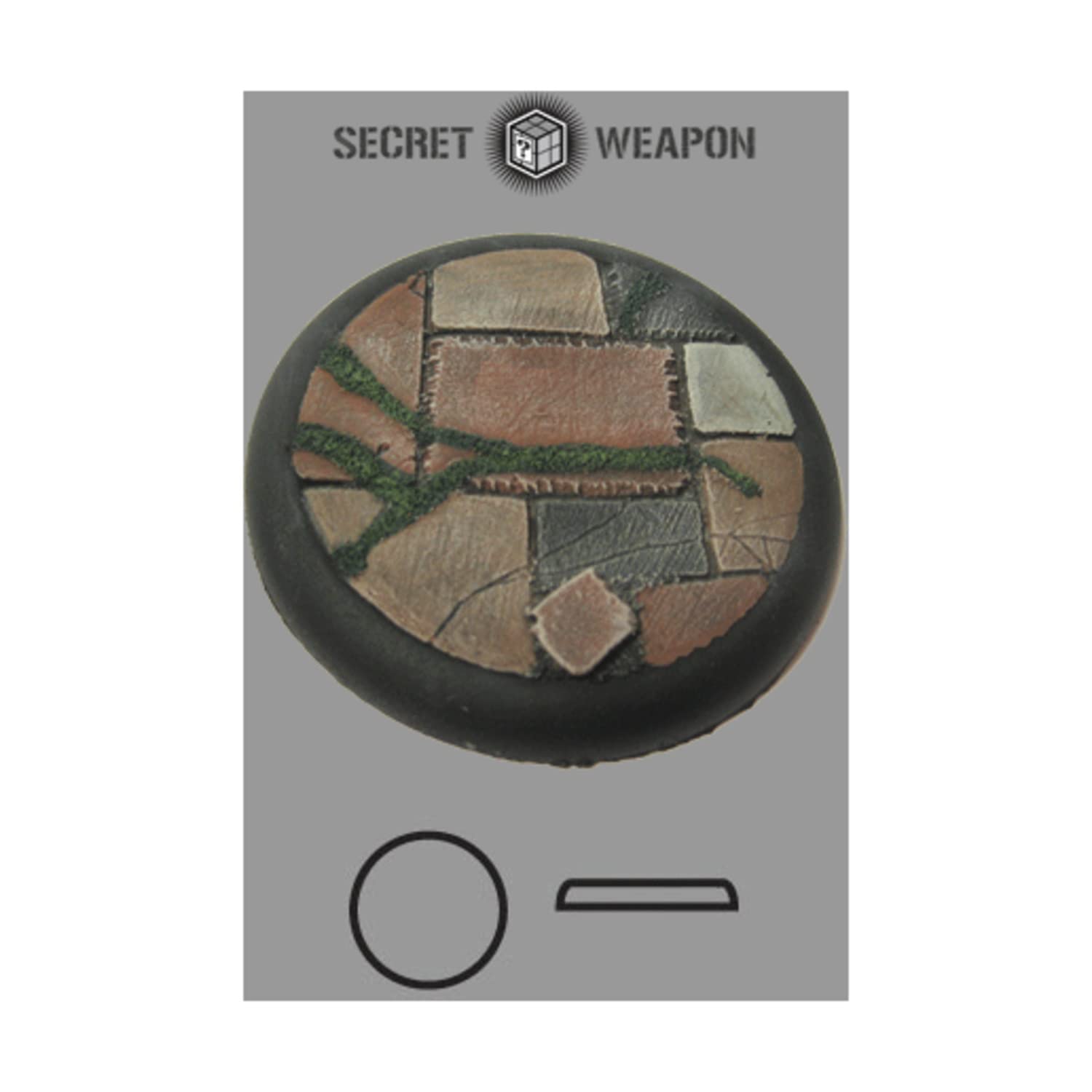 Secret Weapon Miniatures 50mm Round Lip Base #1 - Flagstone