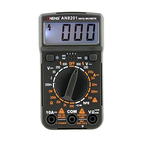 Portable LCD Digital Multimeter Professional Electric Handheld Tester Backlight AC/DC Voltmeter Ammeter Ohm Multimetro AN8201 - Black 3