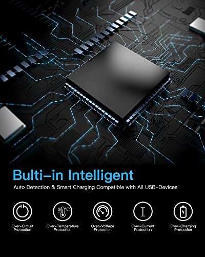 Charging Station for Multiple Devices - 6 Port Fast Charging Station for iPhone iPad Android and Tablet - Multi Charging Stations - Phone Charging Stations with 6 Mixed Cables Included(UL Certified) 3