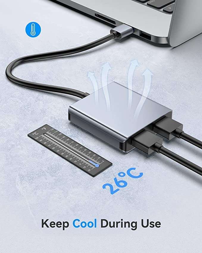 RuhZa USB to Dual HDMI Adapter USB 3.0 to Dual HDMI Converter chip and its Compatibility and Transmission are The Best at Present 3