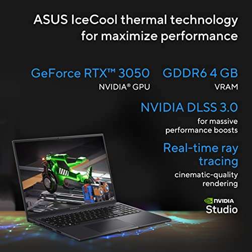 ASUS Vivobook 16X (2023), Intel Core i5-12500H 12th Gen, 16-inch (40.64 cm) FHD+, Thin and Light Laptop (16GB/512GB/4GB GeForce RTX 3050/Win11//Backlit//Indie Black/1.8 kg), K3605ZC-MBN543WS 3