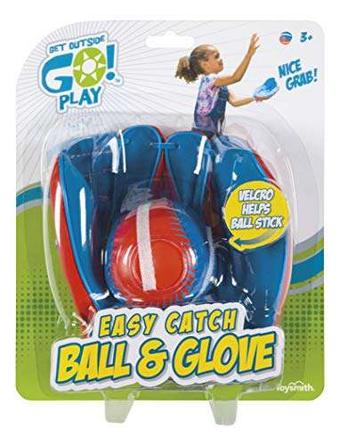 Get Outside Go! Easy Catch Ball & Glove Set Super Sport Outdoor Active Play Baseball by Toysmith (Packaging May Vary) Small 1
