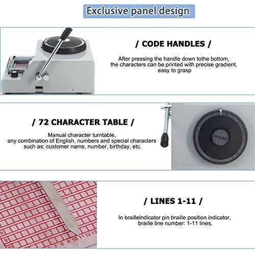 PLASMARGON DPL Card Embossing Machine Credit Card ID Card PVC Card Embossing Machine Manual Coding Machine (72 Characters) 3