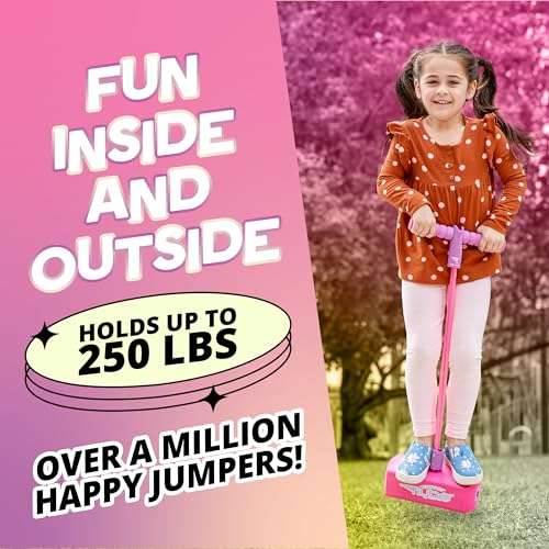 Flybar My First Foam Pogo Jumper for Kids Fun and Safe Pogo Stick for Toddlers, Durable Foam and Bungee Jumper for Ages 3 and up, Supports up to 250lbs (Pink) 5