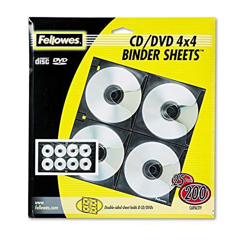 Fellowes� Two-Sided CD/DVD Refill Sheets for Three-Ring Binders, Clear, 25 pe... 1