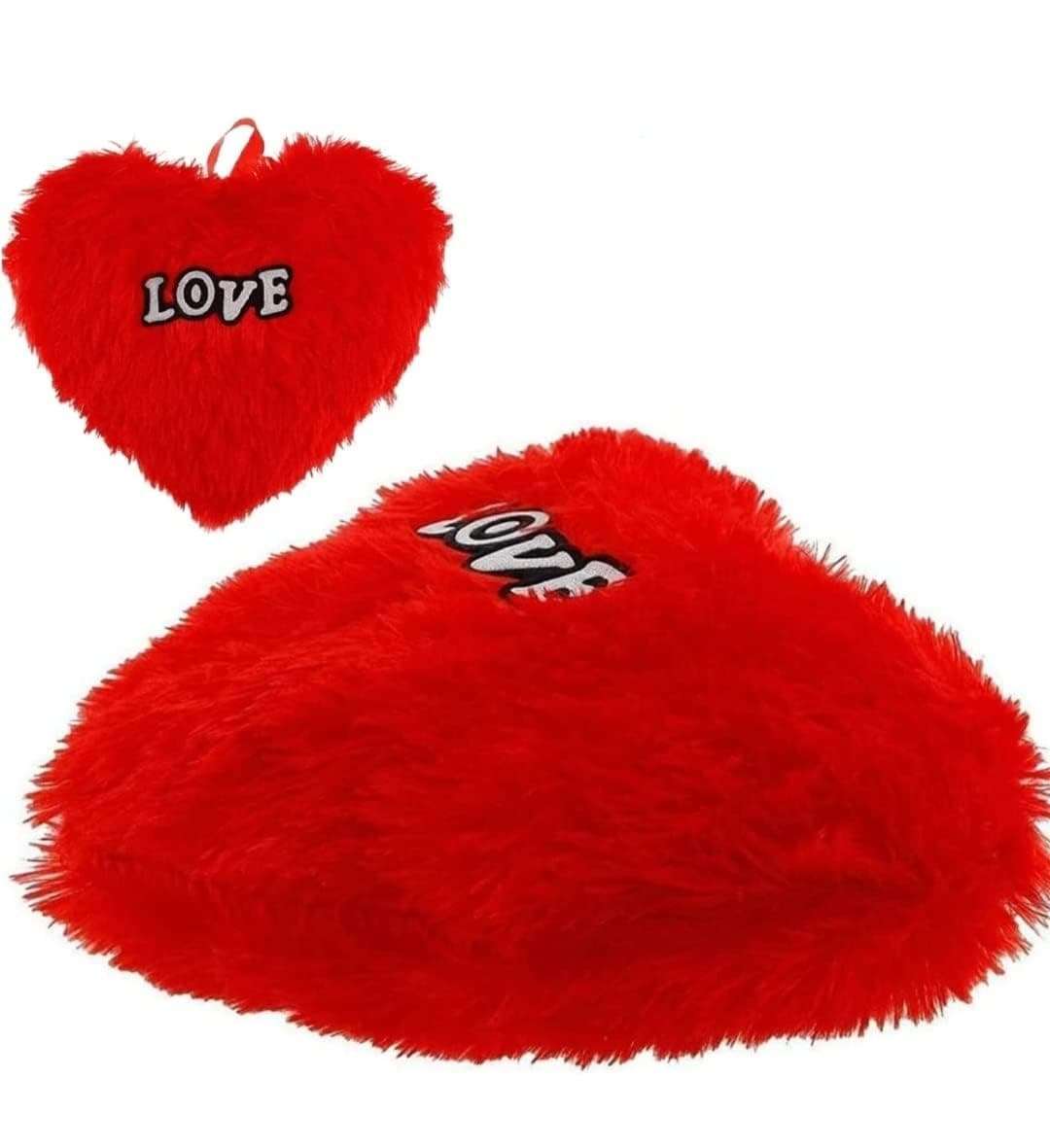 Valentine Special Huggable Love Heart Shape Soft Plush Stuffed Cushion Pillow Toy in Red Color 6