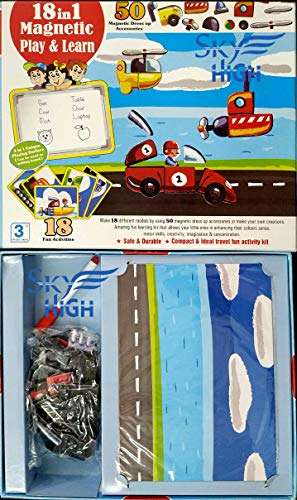 Skyhigh 18 in 1 Magnetic Play and Learn Game 2 in 1 Board Magnetic Puzzle and Writing Board Learning Game 3