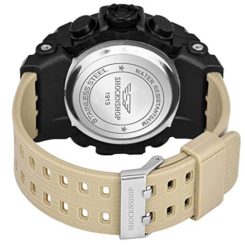 Shocknshop Analog Multifunctional Sports Digital Dial Wrist Watch for Men (Black Dial and Grey Strap) -W02GRY 4