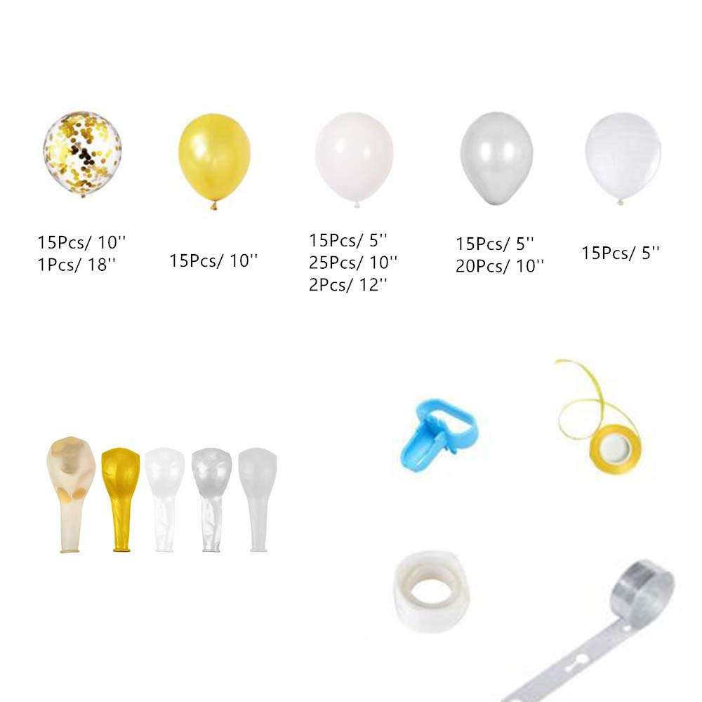 Balloon Arch Garland Kit 127pcs White Balloon Arch Kit gold balloon garland Wedding DIY Balloon arch Party Centerpiece Backdrop Background for the baby shower decorations 2