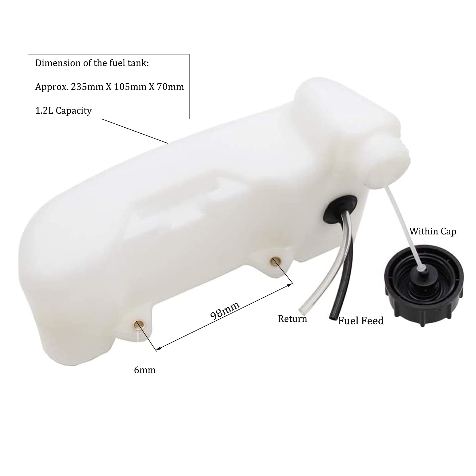 43cc 47cc 49cc 52cc 55cc Engine Motor Gas Fuel Petrol Tank Mini Scooter Auger Gas Powered Drill Pocket Quad Bike Garden Multi Tool Engines (40-5) 3