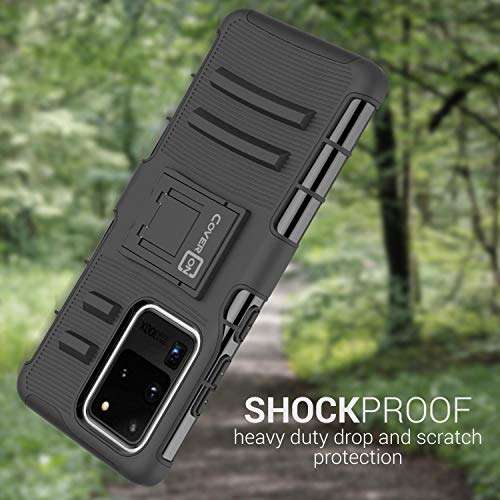 CoverON Rugged Belt Clip Explorer Series for Samsung Galaxy S20 Ultra Holster Case - Matte Black 4