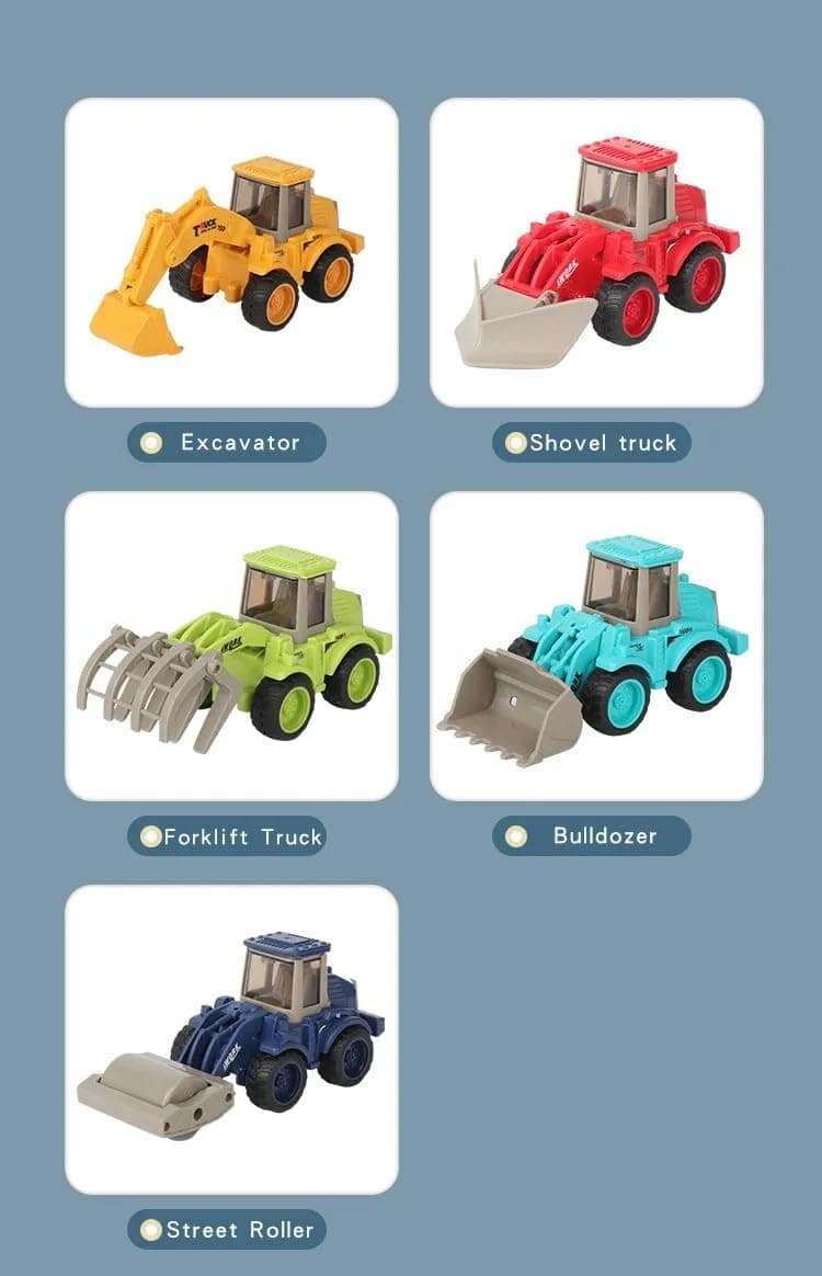 PLUSPOINT 5Pc Construction Vehicles Excavator Digger Toy Farm Tractor For Kids Pretend Play Toy Trucks Play Set Building Vehicles Set For Kids 3-14 Years. (5Pc Truck),Multicolor 5