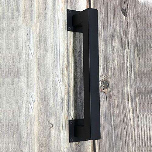 XLAHD Bathroom Shower Door Handle,Wrought Iron Square Tube Door Handle, Black Industrial Wind Barn Door/Cabinet Door/Wood Door Handle,60cm 3