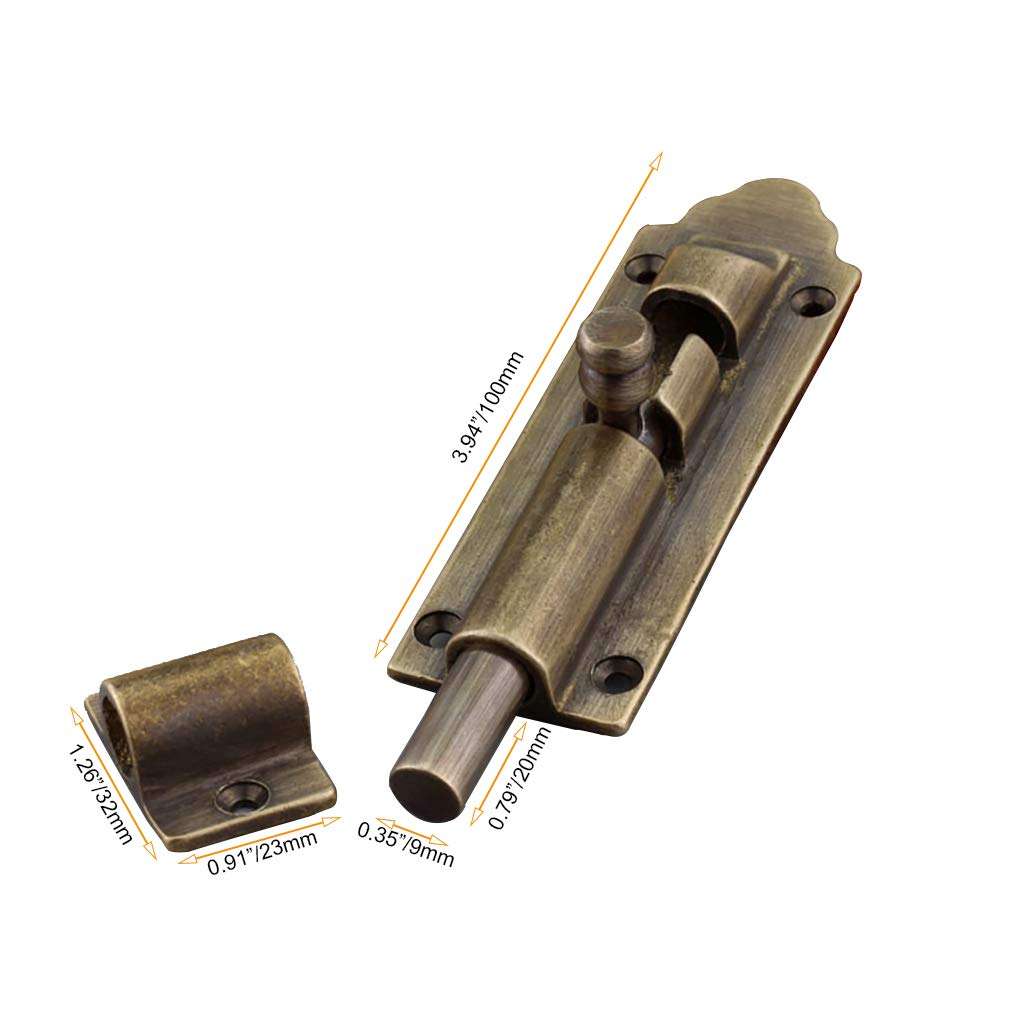 Tiazza Antique Pure Brass Bolt Buckle Thickened Copper Latch for Wooden Doors and Windows 3