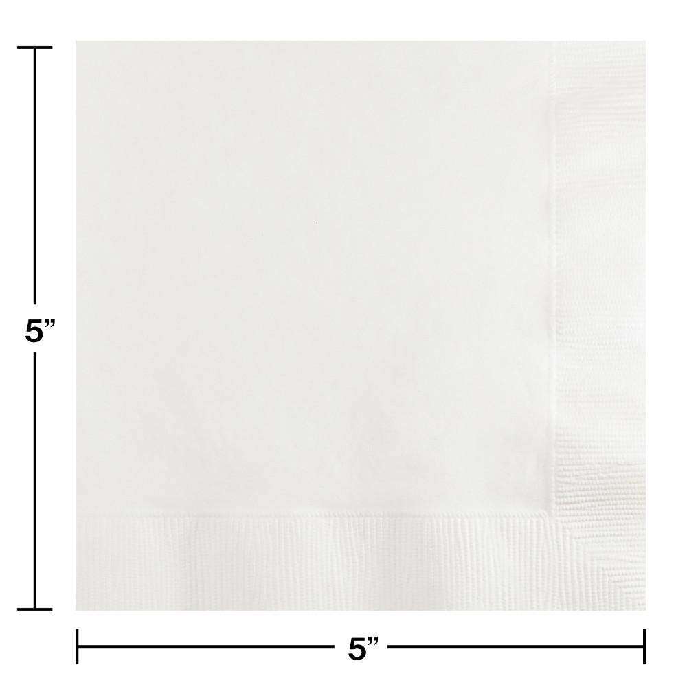 White Beverage Napkins - 3 Ply, 50 Count