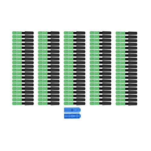 100Pcs Fiber Optic Cable Adapter SC/APC Embedded Optic Fiber Quick Fast Connector Connecting Adapter(Straight Plug) 1