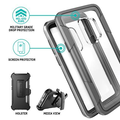 Samsung Galaxy S9+ Case - Pelican Voyager Case for Samsung Galaxy S9+ (Clear/Grey) 2