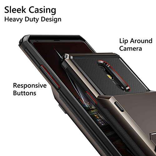 Vofolen Case for LG Stylo 5 Case Wallet [4-Card Pocket] Credit Card Holder ID Slot Anti-scratch Dual Layer Protective Bumper Rubber Armor Non-slip Hard Shell Cover Case for LG Stylo 5 5+ 5V -Gun Metal 3