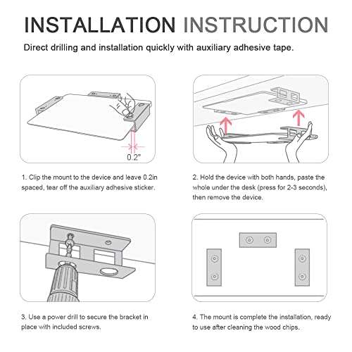 IFCASE Under Desk Laptop Mount, Metal Under Desk Shelf Holder for Laptop, Mac mini, MacBook, Keyboard with Anti-Scratch Silicone (Black) 6