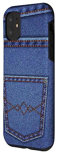 Cool Printed Blue Jeans Denim Graphic Style With Cool Pocket Case for iPhone 11 2