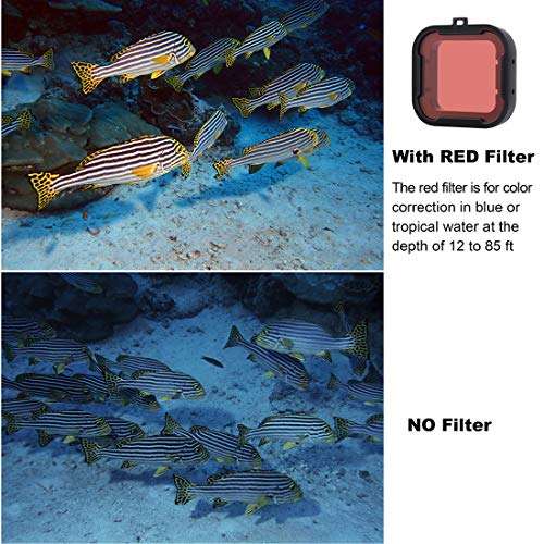GEPULY Standard Waterproof Housing Case with Dive Filters for GoPro Hero 4, Hero 3+, Hero3 Action Cameras - 131 ft (40M) Underwater Photography - with Red, Light Red, Magenta Filters 4