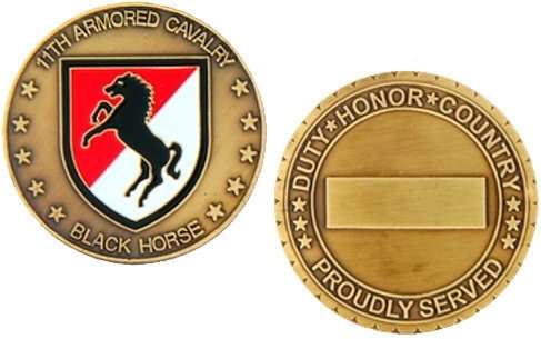 GARDWENS 11th Armored Cavalry Black Horse Challenge Coin 1