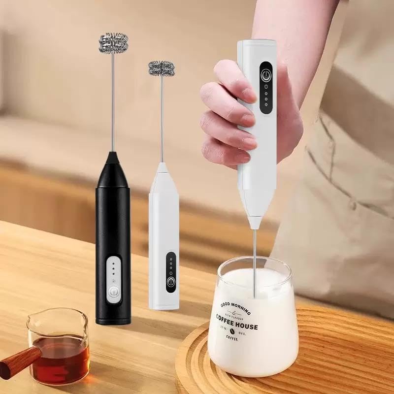 WILDMAKER Coffee Frother Electric Rechargeable | Coffee Maker Machine for Home Electric Coffee Frother Machine & Milk Whisker with Dual Spring Tech Coffee Maker and Beater | 1 Year Warranty |