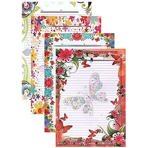 Class Fun A4 One Side ruled Designer Sheets (Pack of 200 Sheets) Project/Assignment/Practical/Homework, One Side Ruled,Mulitcolor 2