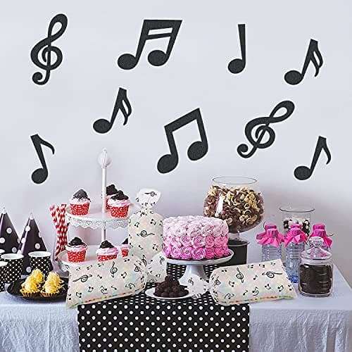 42 Pcs Music Notes Cutouts Musical Party Decorations Music Notes Silhouette for Music Theme Birthday Party Supplies Baby Shower School Bulletin Board Craft Home Wall Decor 3