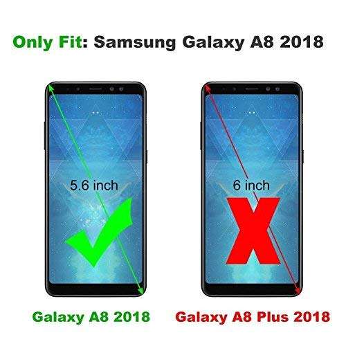 J&D Case Compatible for Galaxy A8 2018 Case, Heavy Duty Dual Layer Hybrid Shock Proof Protective Rugged Bumper Case for Samsung Galaxy A8 (Release in 2018) Case, Not for Galaxy A8 Plus 2018 2