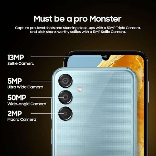Samsung Galaxy M15 5G Prime Edition (Celestial Blue,8GB RAM,128GB Storage)| Super AMOLED Display| 50MP Triple Cam| 6000mAh Battery| MediaTek Dimensity 6100+| 4 Gen. OS Upgrade & 5 Year Security Update 5