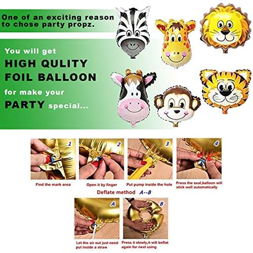 Party Propz Jungle Theme Birthday Party Decorations - 93Pcs Hawaiian Animals Safari Forest Foil Balloons, Printed Balloons, Ivy Garland with Lights for Kids s Bday Parties Supplies Or Baby Shower Themed Décor 4