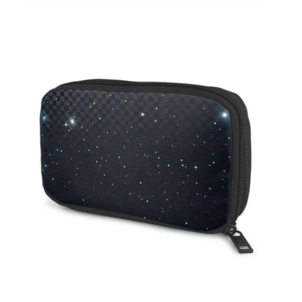 Electronics Accessories Organizer Bag Gold Shining Particles On Transparent Background Electronics Organizer Cord Organizers for Electronics Storage Bag of Cases for Cable, Charger, Phone, USB, Sd 1