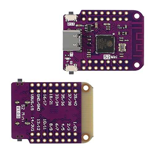 DIANN 5pcs ESP32 S2 Mini V1.0.0 WiFi IOT Board Based ESP32-S2FN4R2 ESP32-S2 4MB Flash 2MB PSRAM MicroPython Type-C USB 5