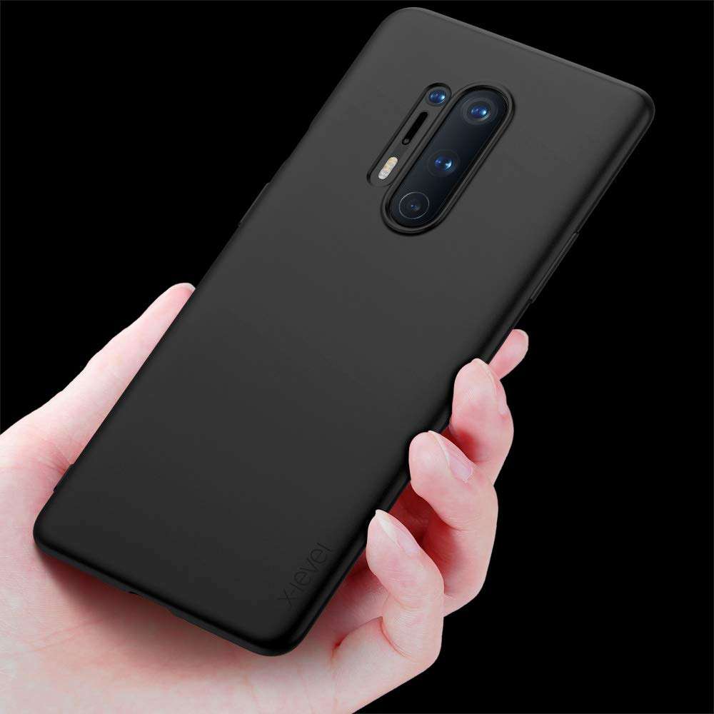 X-level Oneplus 8 Pro Case, Mobile Phone Case Soft TPU Matte Finish Slim Fit Ultra-Thin Light Protective Cell Phone Back Cover for Oneplus 8 Pro-Black 4