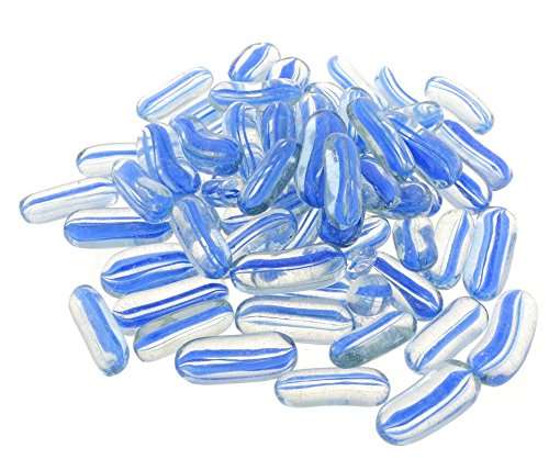 JaipurCrafts Decorative Glass Pebbles Colorful Vase Fillers for Home Decoration and Aquarium (Aqua Blue)