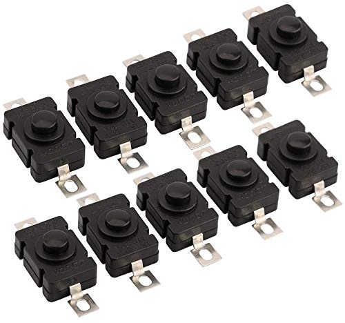 ERH India (Pack of 20) Self Locking Push ON Push Off Switch, DC 260V 1.5 A Tactile Tact Switch 2 Pin On Off Push Button Switch for DIY Electronic Projects