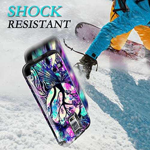 Lamcase for Galaxy S5 Case Shockproof Dual Layer Hard PC & Flexible Silicone High Impact Bumper Drop Protective Case Cover for Samsung Galaxy S5 i9600, Life Tree 3