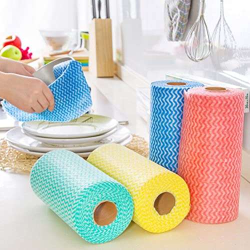 GlobalNiche® blueRoll Striped Eco Friendly Practical Rags Wiping Souring Pad Kitchen Non-woven Fabrics Washing Cleaning Cloth Towels (28201) 2